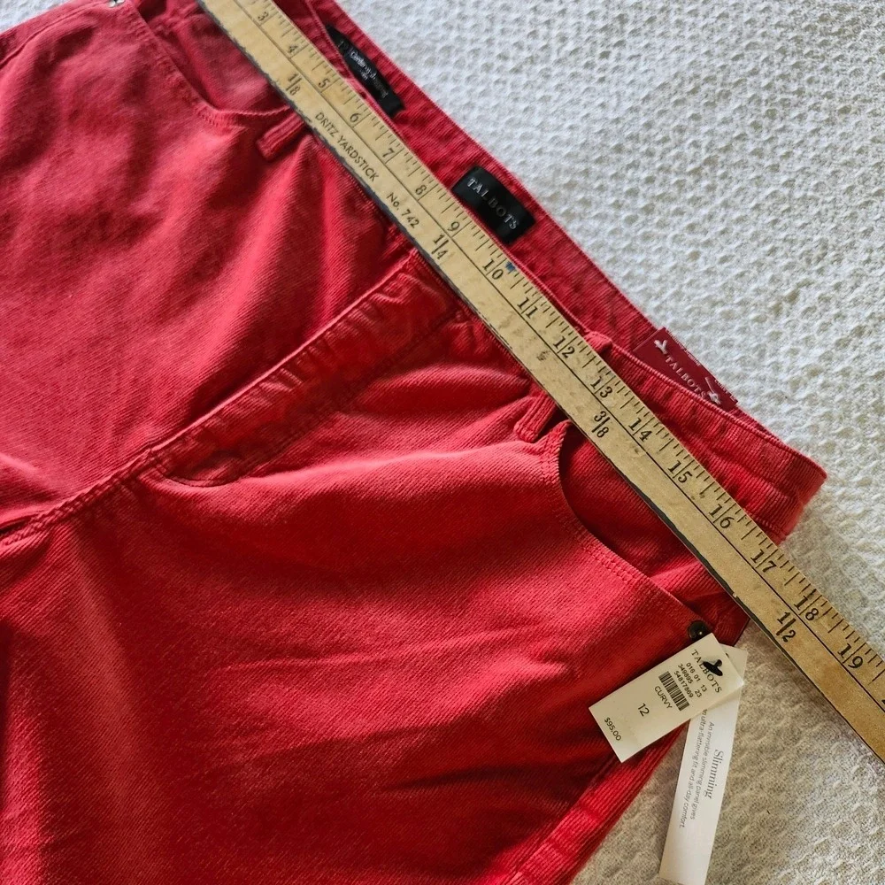 Talbots Red Corduroy Jeggings Vibrant Maximalist Dopamine Bold Skinny NWT 12